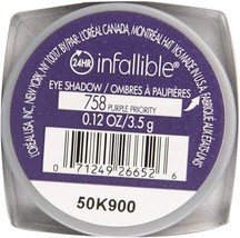 L&#39;oreal Paris Cosmetics - Infallible Eye Shadow 24 Hr # 758 Purple Priority - $4.99