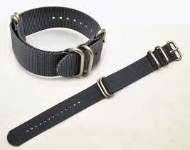 22mm watch band Fits LUMINOX Watches GREY Nylon  4 Rings S/S Buckle Strap - £18.04 GBP