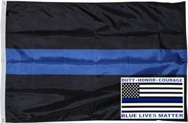 Moon Wholesale Combo 3x5 Police Thin Blue Line Flag & Honor Duty Decal Sticker V - £10.08 GBP
