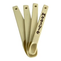 Plastic Nesting 4 Measuring Spoons Vintage Measure Beige Brown Set of 4 - £7.85 GBP