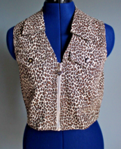 Swat Girls Beige/Brown Animal Print Lightweight Cotton Top Vest ~L(14/16)~ - £9.74 GBP