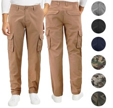 Men&#39;s Cotton Tactical Work Trousers Multi Pocket Military Army Cargo Pants - £21.43 GBP