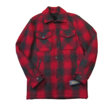 NWT Pendleton Men&#39;s Longmont in Red Ombre Plaid Wool Blend Shirt Jacket S - £175.99 GBP