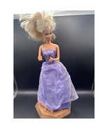 Barbie doll Mattel 11.5” inch Blonde Purple Fashion Dress - $4.04 CAD