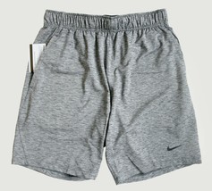 Nike Dri-FIT Yoga Training Men&#39;s 9 in Shorts Heather Gray/Black Size Medium - £43.01 GBP