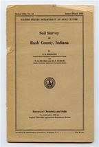 Soil Survey of Rush County Indiana 1937 With Maps Department of Agricult... - $37.62