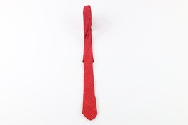 Vintage 50s 60s Rockabilly Geometric Skinny Neck Tie Dress Tie Wedding Red - £19.83 GBP