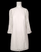 Lilly Pulitzer White Lace Overlay Shift Dress Sz 6 Topanga Flare Boho We... - $33.20