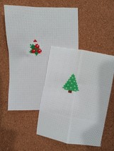 Completed Christmas Holly Ornament And Tree Finished Cross Stitch - $7.95