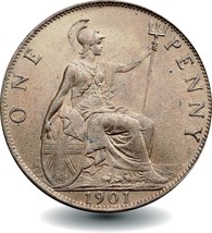 1901 Queen Victoria Penny Coin - £38.55 GBP