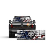 American Flag Ripped Metal Punisher Patriotic Rear Window Graphic Perfor... - £40.09 GBP