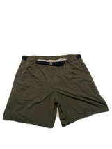 LL Bean Belted Shorts Mens XXL Lined Olive Green Pockets - $14.52