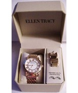 NIB Ellen Tracy Watch Women Gold Tone Round w/ Extra Links $59 - £35.28 GBP