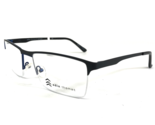 Adin Thomas Eyeglasses Frames AT-438 C1 Black Blue Square Half Rim 55-18... - $60.59