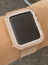 Bling Series 2/3 Apple Watch Princess Zirconia Rose Gold Case Face Bezel... - £35.98 GBP