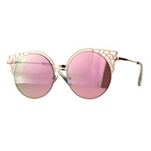 Redondo Ala Top Gafas de Sol Mujer Recortado Modernas Lente Espejo UV 400 - £8.50 GBP