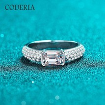 Sterling Silver Plated 14K Gold Radiant Cut & Emerald Cut Moissanite Ring 1ct 5* - £57.62 GBP