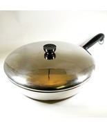 Revere Ware 1801 12" Skillet with Lid Pre 1968 Copper Bottom 2 Screw Handle JRB - $59.70