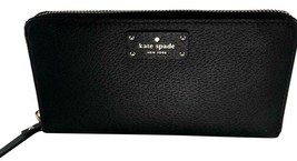 Kate Spade Black Clutch Leather Zip Around Women&#39;s Neda Grove Street Wallet - £95.25 GBP