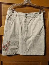 Xhilaration Juniors Size 11 Skirt Khaki Tan Embroidered Floral Womens - $9.98