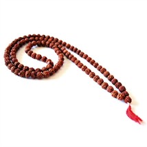 GENUINE RUDRAKSHA SEED MALA PRAYER BEADS 8mm Large Natural Rosary Neckla... - €16,58 EUR