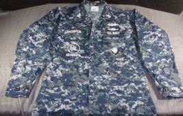 Navy Nwu Blueberry Digital Camo MEDIUM-LONG Men&#39;s Combat Jacket - £20.92 GBP