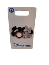 Disney Parks Bride &amp; Groom Mickey Minnie Icon Wedding Ring Trading Pin NEW - £15.59 GBP