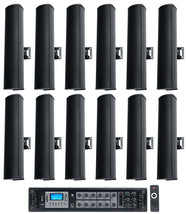 Rockville RCS650-6 70v Commercial Bluetooth Amplifier + (12) Line Array ... - $2,985.99