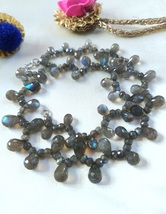Natural Labradorite Beads and Drops Necklace,  - £161.20 GBP