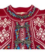 Nordic Style Norm Thompson Sweater Size M/P Cardigan Fair Aisle Metal Bu... - €27,86 EUR