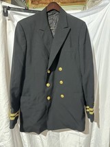 Vintage 80s US Navy Naval Academy Military Wool Dress Uniform Coat Jacket Named - £63.69 GBP