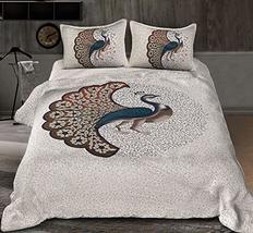 Traditional Jaipur Cotton Peacock Printed Bedsheet, Sanganeri Jaipuri Bedcover 8 - £25.80 GBP