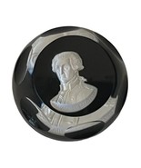 Glass Paperweight Franklin Mint Baccarat Cameo Figurine Marquis De Lafayette vtg - £39.52 GBP