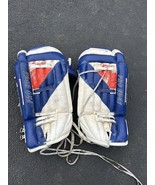 Eddy Pro Edge GP 7000 Hockey Leg Pads Guards Vintage Canada Red White blue - £45.09 GBP