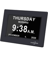 Extra Large Digital Calendar Day Clock Photo Frame Auto Dimmable 7 inch ... - £45.10 GBP