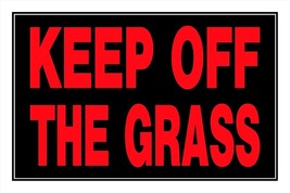 KEEP OFF THE GRASS yard SIGN 8&quot; x 12 Fluorescent RED Plastic HILLMAN 839948 - $21.43