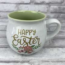 Threshold Happy Easter Roses Flowers Green White Coffee Tea Mug Stoneware - £12.01 GBP