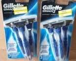 2x Gillette Mach3 Men&#39;s Lubrastrip Disposable Razors for Comfortable Sha... - $21.49