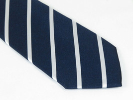 Men's Woven Tie Hankie Set J.Valintin Private Collection R82 Navy White Stripe image 2