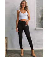 Black Solid Color High Waist Stretchy Slim Fit Jeggings - $417.00 MXN
