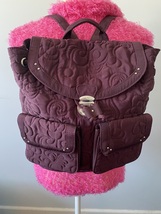 VERA BRADLEY Classic Metal Clasp Backpack Wine Microfiber Gorgeous &amp; Rare - $65.00