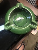 Vintage Green Drip Glazed Ceramic Ashtray Made In USA Camark 411 Rare - £13.71 GBP