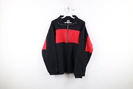 Vintage 90s Marlboro Mens Large Faded Color Block Ribbed Knit Half Zip Sweater - £35.57 GBP