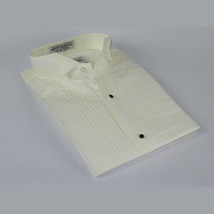 Men's Tuxedo shirt By CLASSIX Wing Tip Formal Pleated Front After Six M00 Ivory image 3