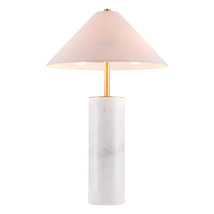 55&quot; White Metal Bedside Table Lamp With Beige Empire Shade - $316.51