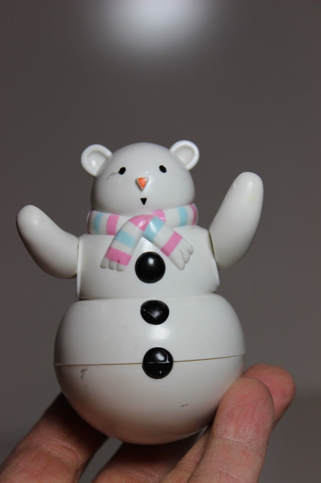 HTF American Girl Bitty Baby Doll Accessory White Snowman Bell - £8.59 GBP