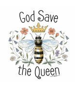 God Save the Queen T-shirt XL XXL Bee Cotton Garden Short Sleeve Ladies - £16.12 GBP
