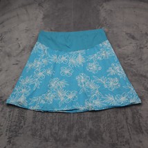 Duo Maternity Skirt Womens XL Blue Tropical Floral Print Stretchable Pul... - $25.72