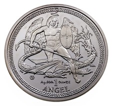 2014 Isle of Man 1 Oz. Argento Angelo W/Originale Mint Confezione - £63.32 GBP