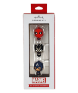 Hallmark Mini Marvel Spiderman Black Panther Captain America Ornament Set - £6.49 GBP